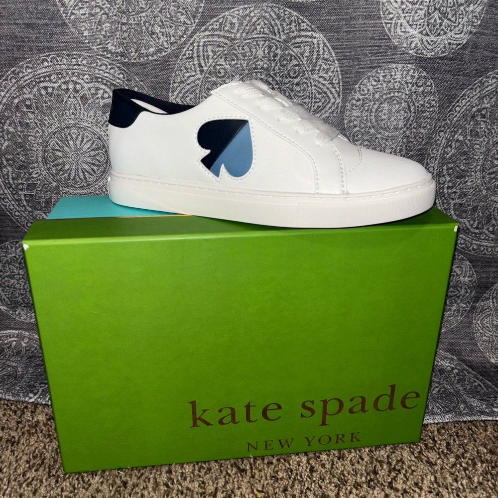 Kate Spade White and Blue Sneakers